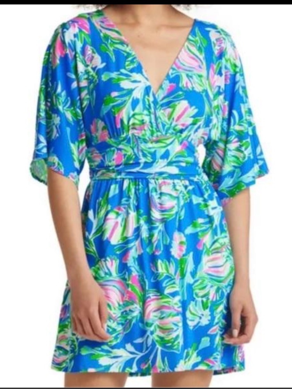 Lilly Pulitzer Parigi Floral Skort Romper in Blue Flare Fancy Fins
